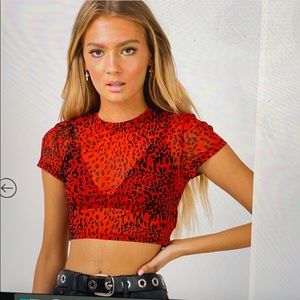 Mesh crop tee